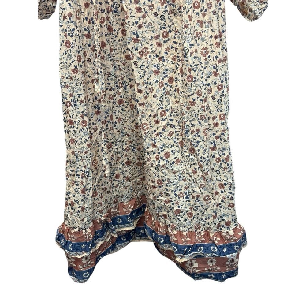 Christy Dawn The Plum Dress S Sand Anemone Vine Puff Floral Ruffle Paisley Boho - Picture 10 of 13